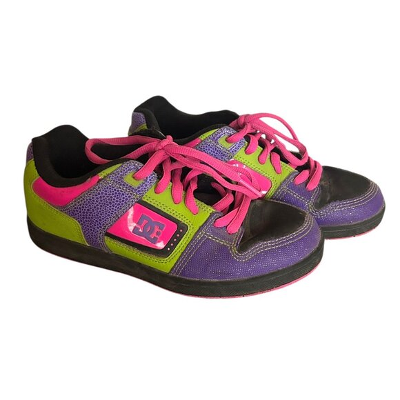 DC Shoes Women’s Destroyer Skate Shoes Sz 6.5 Neon Green Pink Purple Retro Y2K - Picture 5 of 8